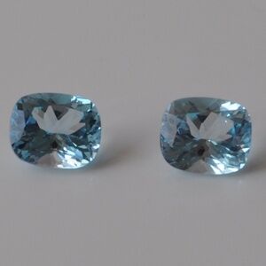 Blue Topaz Cushion Cut AAA Rating Sky Blue Set of 2 Stones
